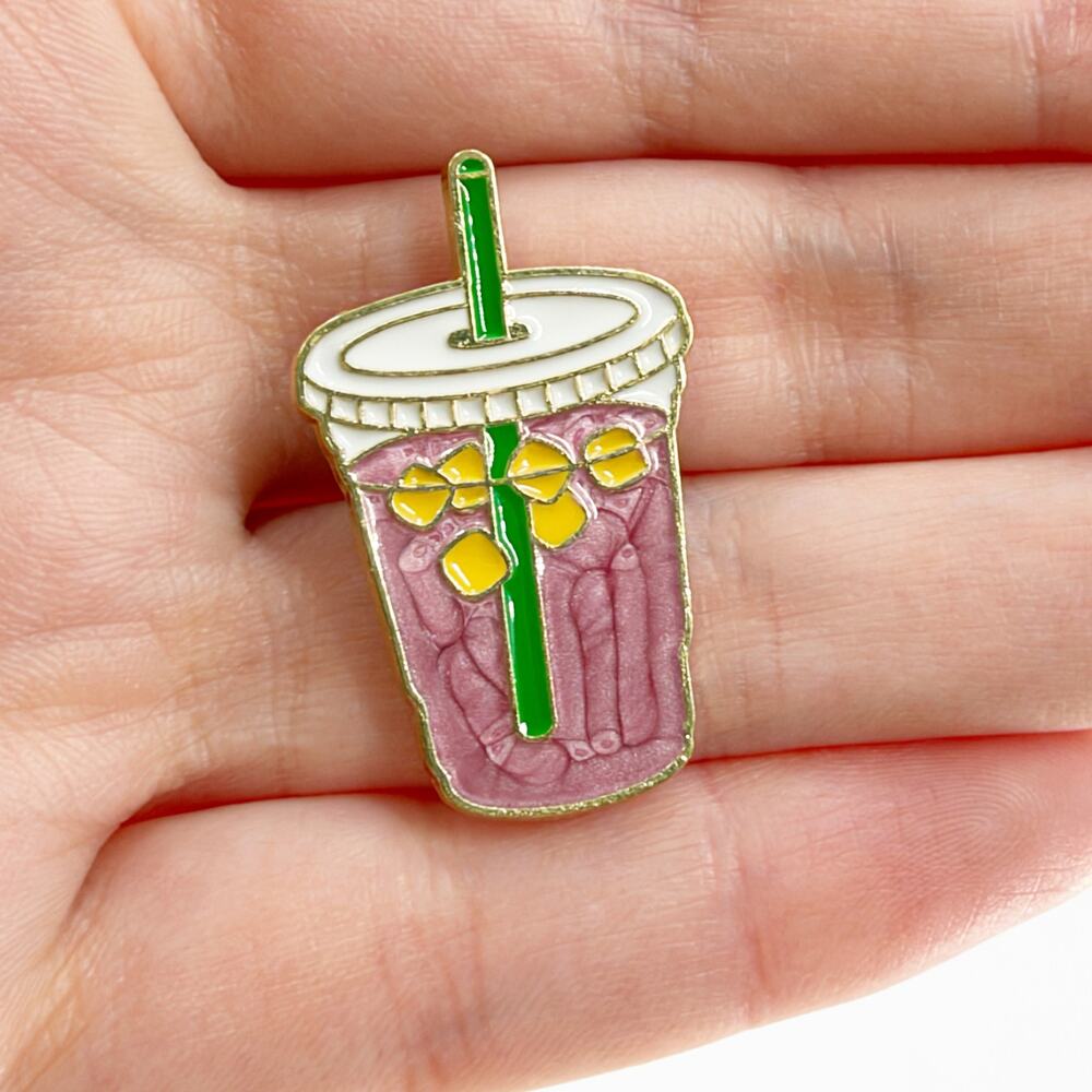 Iced Coffee Enamel Pin Kawaii Coffee Cup Drink Lapel Pin